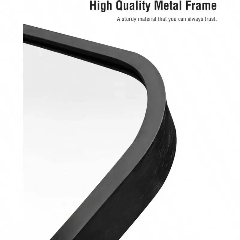 Arched Full Length Mirror Floor Mirror with Stand 18x58 Inch Black Wall Mirror Bedroom Body Mirror Large Size Strong Frame