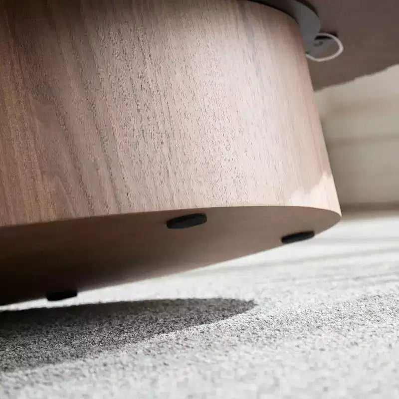 43 Inch Modern Drum Oval Coffee Table, MDF Center Table for Living Room Bedroom, Small Space Friendly Coffee Table