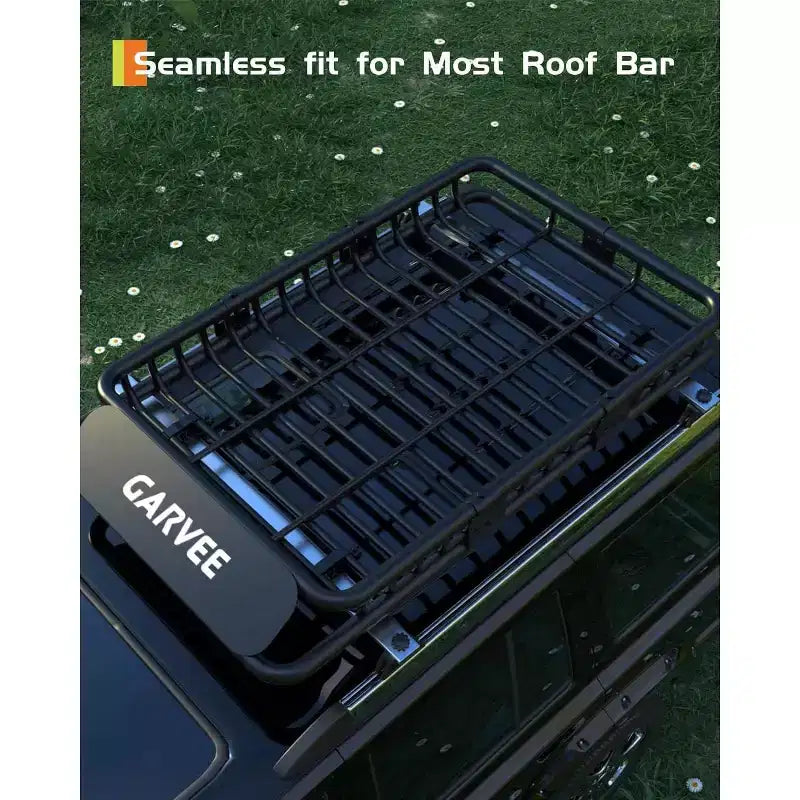 Roof Rack Cargo Carrier, 51''x36'' 200LBS Capacity  Electroplated Steel Roof Basket with Wind Fairing for SUV/Jeep/BMW