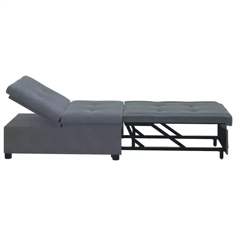 Sofa Bed Dark gray 67 x 194 x 38 cm Velvet