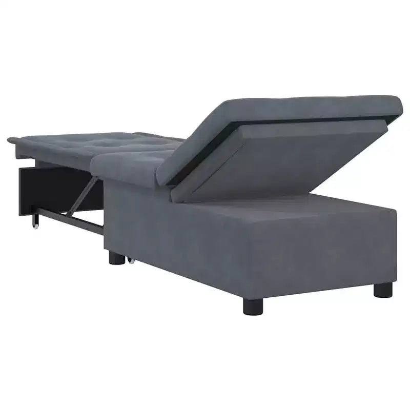 Sofa Bed Dark gray 67 x 194 x 38 cm Velvet