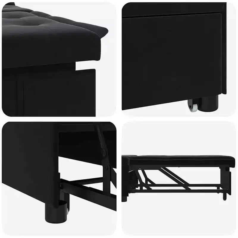 Sofa Bed Dark gray 67 x 194 x 38 cm Velvet