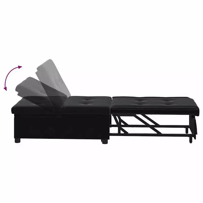 Sofa Bed Dark gray 67 x 194 x 38 cm Velvet