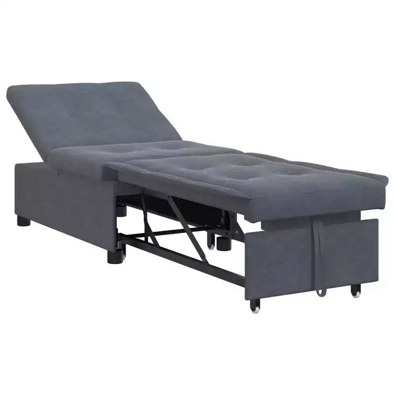 Sofa Bed Dark gray 67 x 194 x 38 cm Velvet