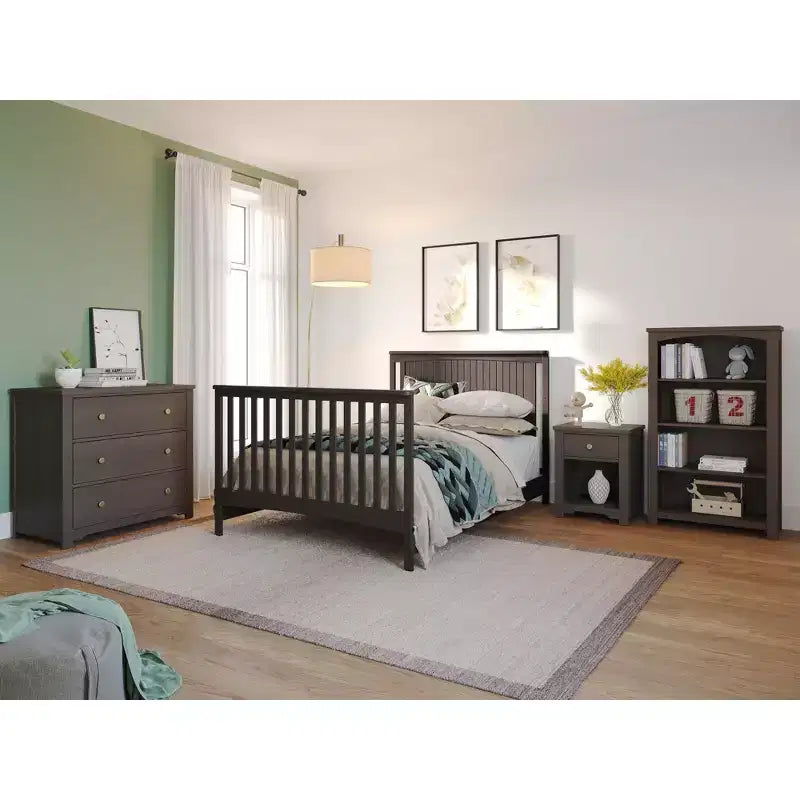 Scout 4-in-1 Convertible Crib, Converts to Day Bed, Toddler Bed and Full Size Bed, 3 Mattress Positions, Baby Safe Finish