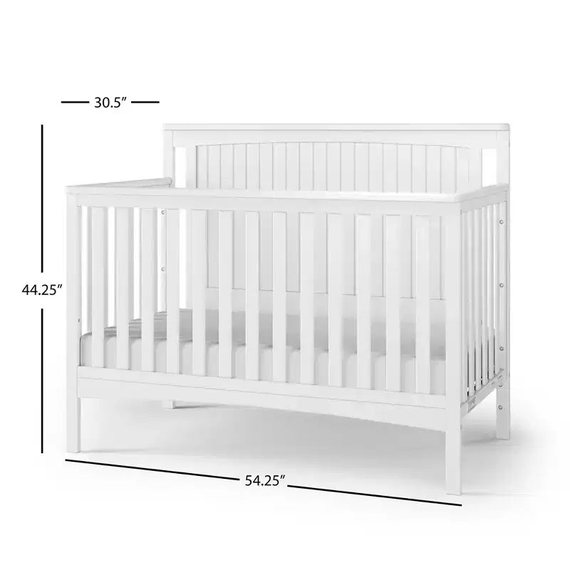 Scout 4-in-1 Convertible Crib, Converts to Day Bed, Toddler Bed and Full Size Bed, 3 Mattress Positions, Baby Safe Finish