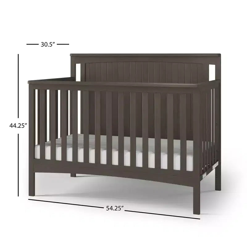 Scout 4-in-1 Convertible Crib, Converts to Day Bed, Toddler Bed and Full Size Bed, 3 Mattress Positions, Baby Safe Finish