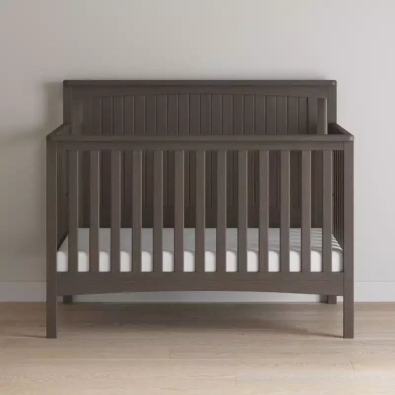 Scout 4-in-1 Convertible Crib, Converts to Day Bed, Toddler Bed and Full Size Bed, 3 Mattress Positions, Baby Safe Finish