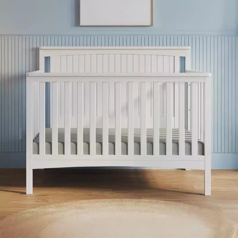 Scout 4-in-1 Convertible Crib, Converts to Day Bed, Toddler Bed and Full Size Bed, 3 Mattress Positions, Baby Safe Finish