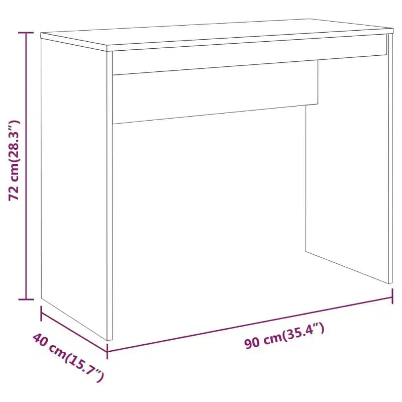 Desk Sonoma Oak Engineered Wood Small Minimalist Desk
