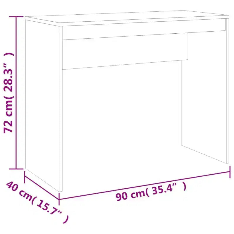Desk Sonoma Oak Engineered Wood Small Minimalist Desk