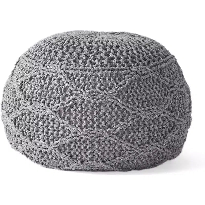 Knitted Bean Bag Sofa, Ottoman Chair Round Pouf, Floor Chair Comfy Chair for Living Room, Bedroom, Dorm, No Assembly