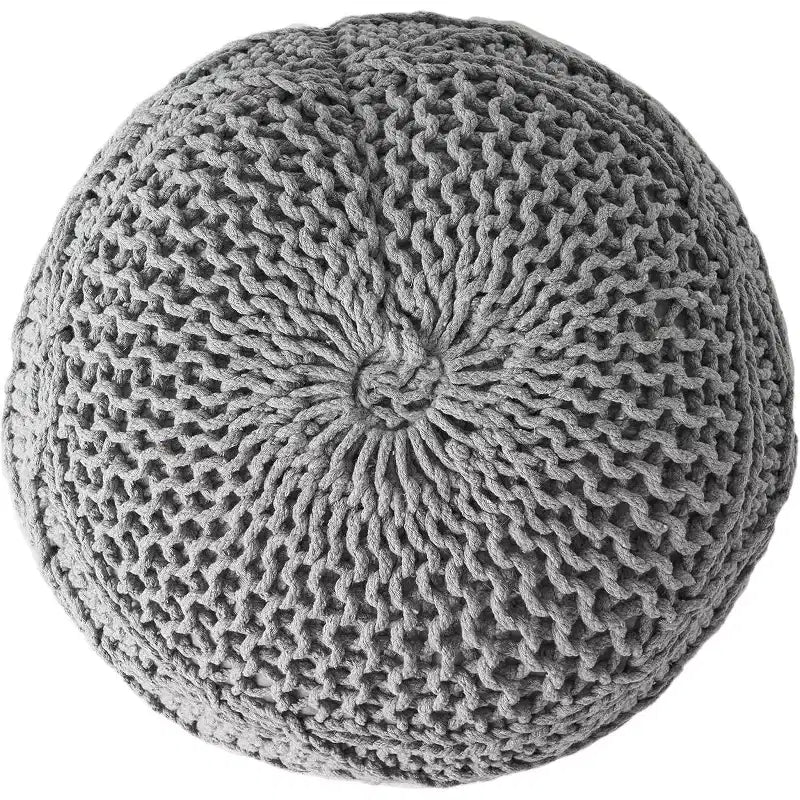Knitted Bean Bag Sofa, Ottoman Chair Round Pouf, Floor Chair Comfy Chair for Living Room, Bedroom, Dorm, No Assembly