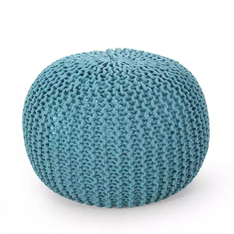 Knitted Bean Bag Sofa, Ottoman Chair Round Pouf, Floor Chair Comfy Chair for Living Room, Bedroom, Dorm, No Assembly