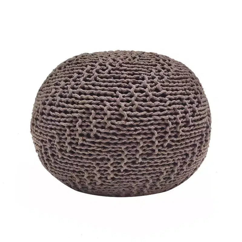 Knitted Bean Bag Sofa, Ottoman Chair Round Pouf, Floor Chair Comfy Chair for Living Room, Bedroom, Dorm, No Assembly