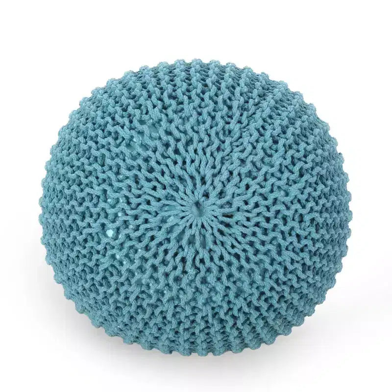 Knitted Bean Bag Sofa, Ottoman Chair Round Pouf, Floor Chair Comfy Chair for Living Room, Bedroom, Dorm, No Assembly