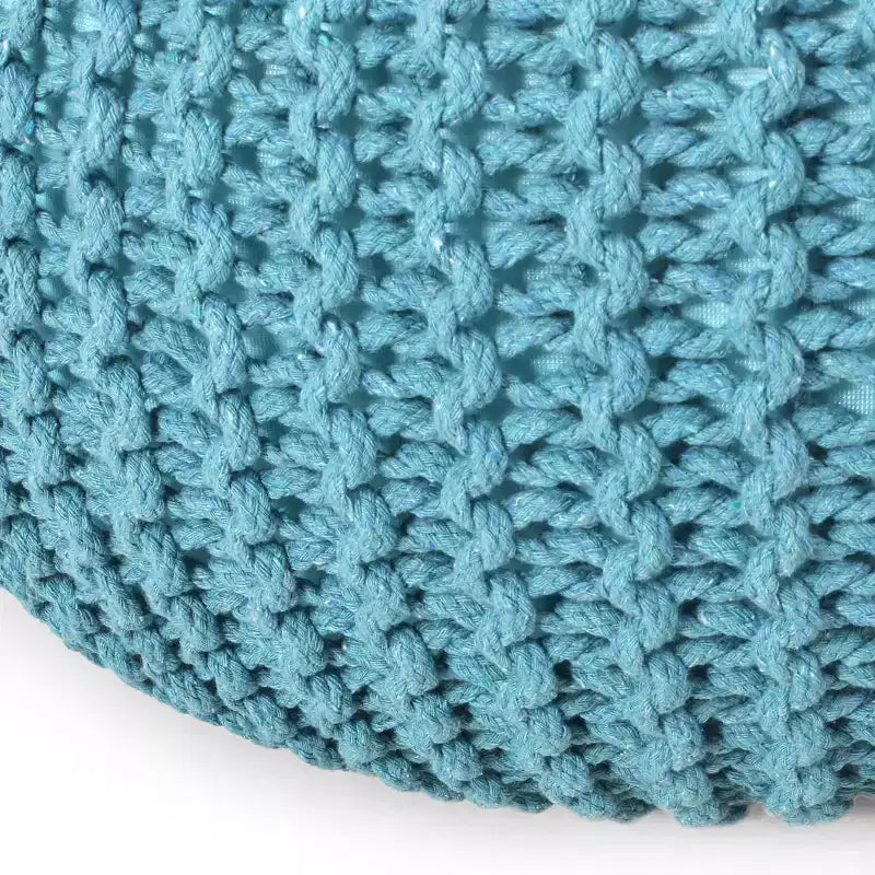 Knitted Bean Bag Sofa, Ottoman Chair Round Pouf, Floor Chair Comfy Chair for Living Room, Bedroom, Dorm, No Assembly
