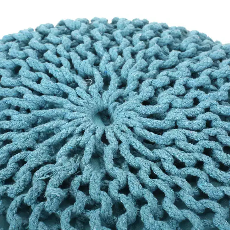 Knitted Bean Bag Sofa, Ottoman Chair Round Pouf, Floor Chair Comfy Chair for Living Room, Bedroom, Dorm, No Assembly