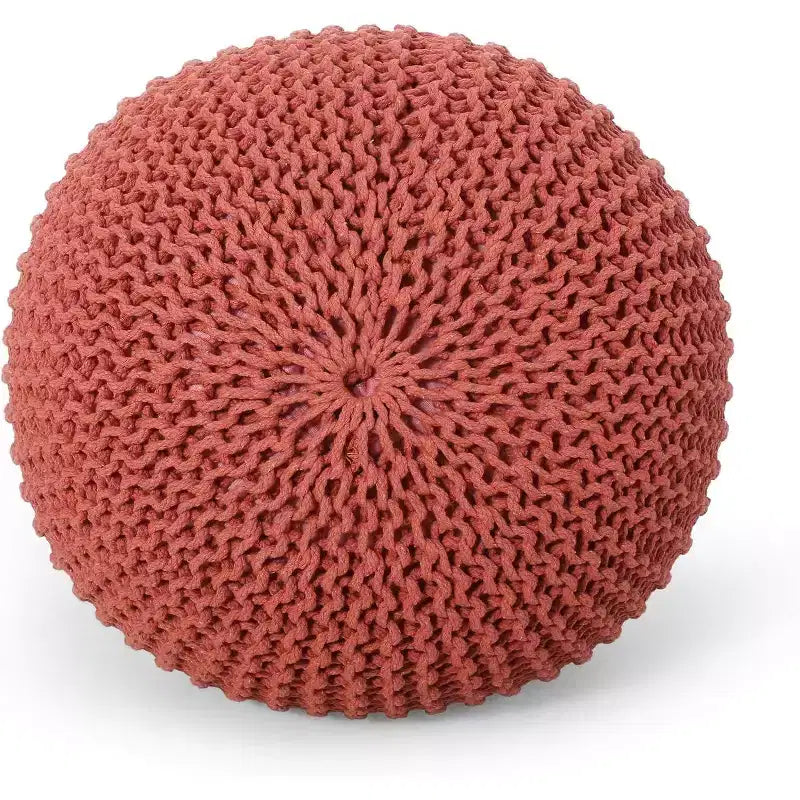 Knitted Bean Bag Sofa, Ottoman Chair Round Pouf, Floor Chair Comfy Chair for Living Room, Bedroom, Dorm, No Assembly
