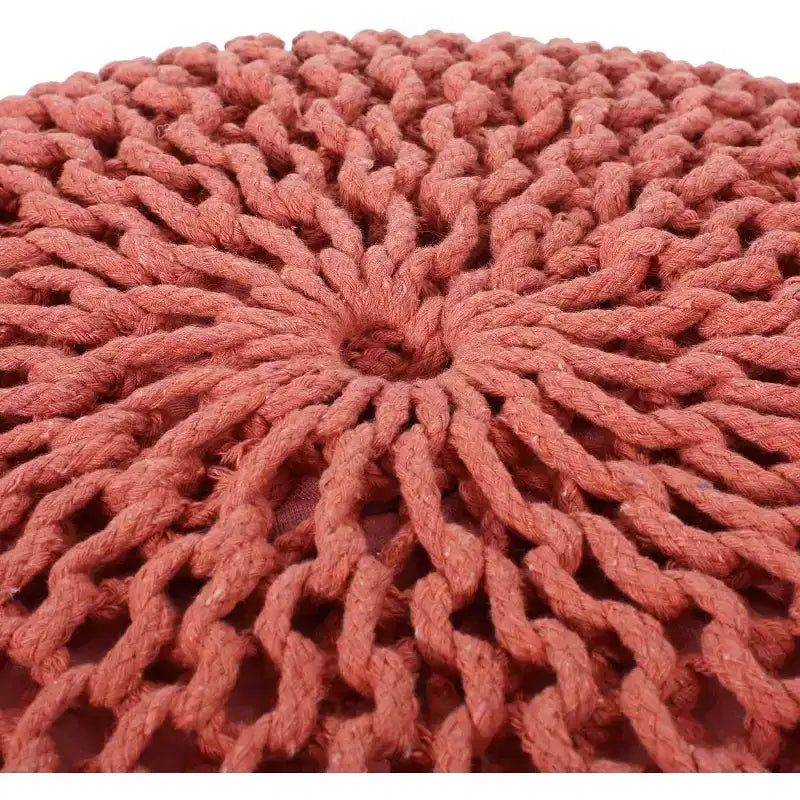 Knitted Bean Bag Sofa, Ottoman Chair Round Pouf, Floor Chair Comfy Chair for Living Room, Bedroom, Dorm, No Assembly