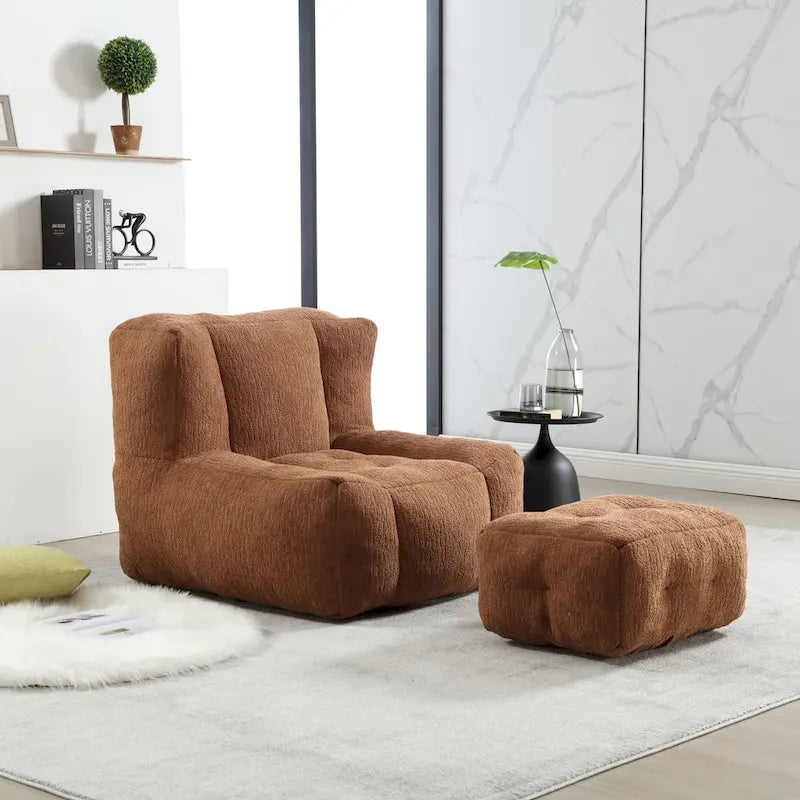 Fauteuil poire en velours, une place, plusieurs coloris