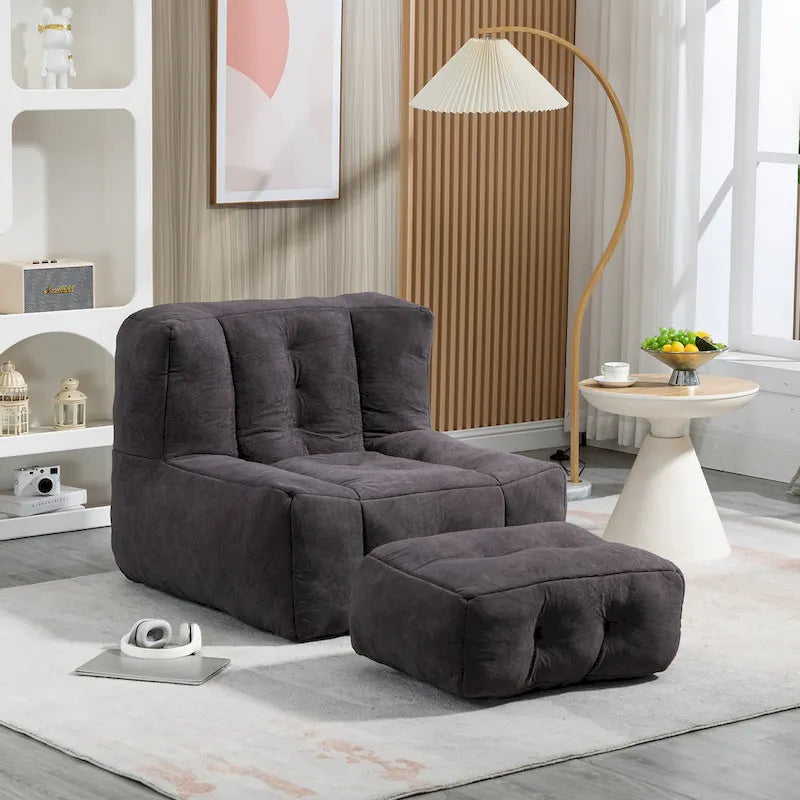 Fauteuil poire en velours, une place, plusieurs coloris