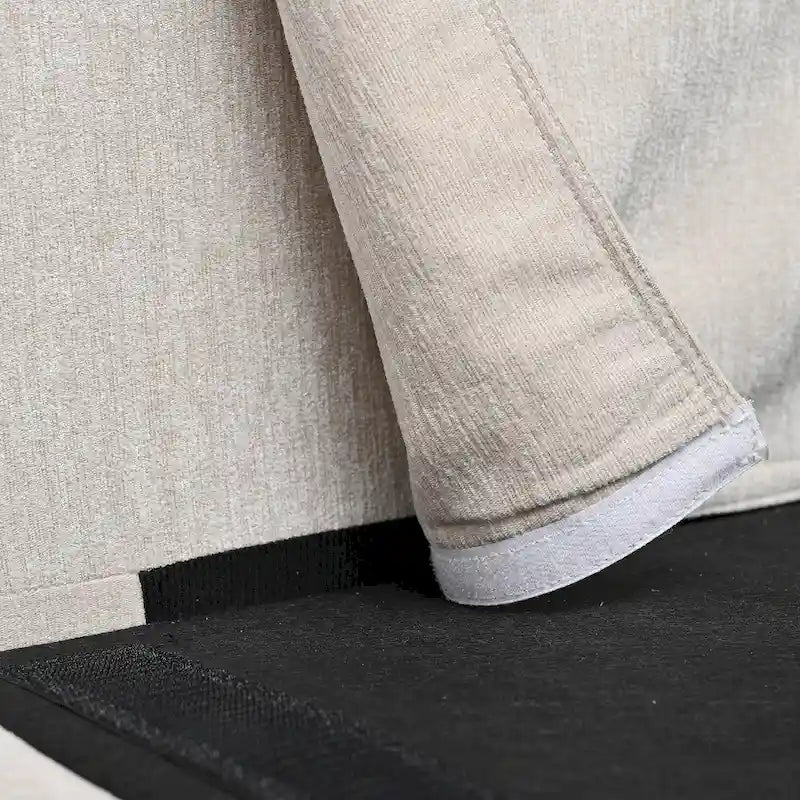 Canapé 4 places en tissu beige avec pouf amovible