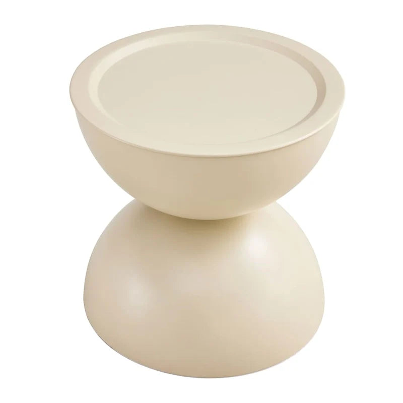 Tables basses rondes avec piètement en métal, noir mat / blanc laiteux, lot de 2