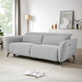 Canapé inclinable électrique en chenille grise, 3 places, 203 cm