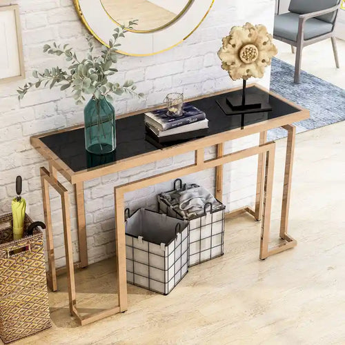 Pelmont Contemporary 52-inch Glass Top Sofa Table by Furniture of America