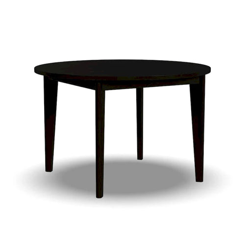 Table à manger ronde noire, bois, 4 places