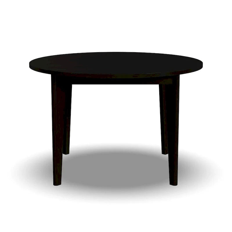 Table à manger ronde noire, bois, 4 places