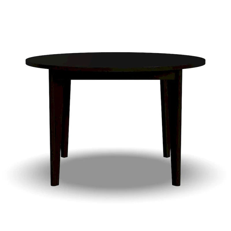 Table à manger ronde noire, bois, 4 places