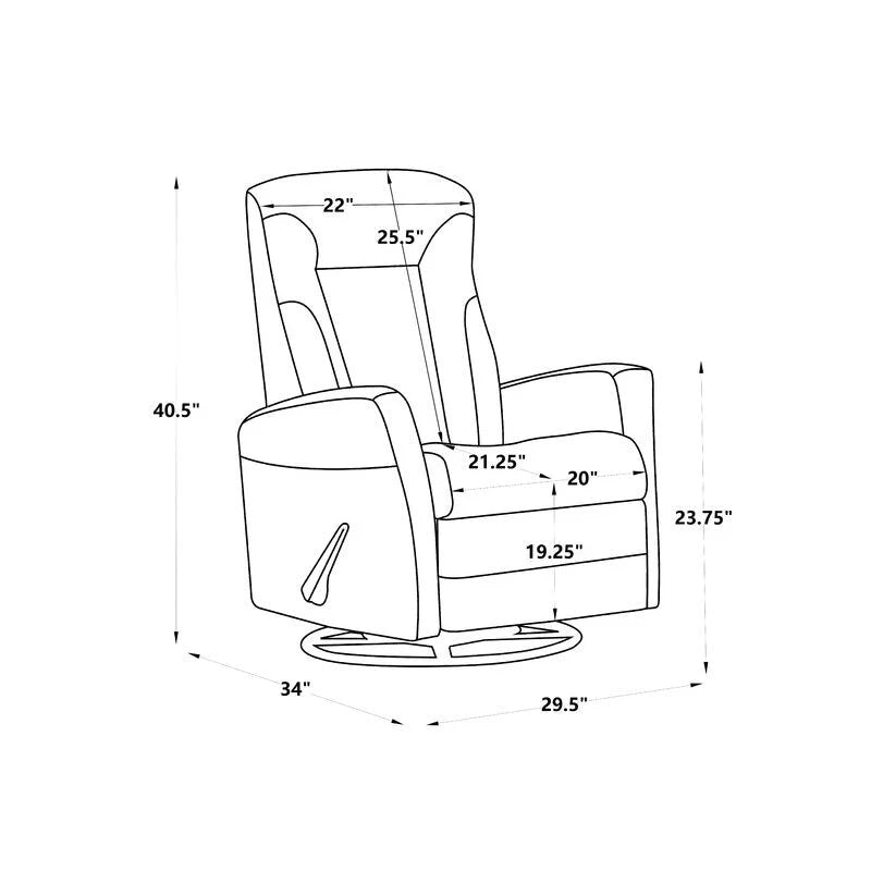 Fauteuil inclinable gris pivotant et à bascule, 1 place