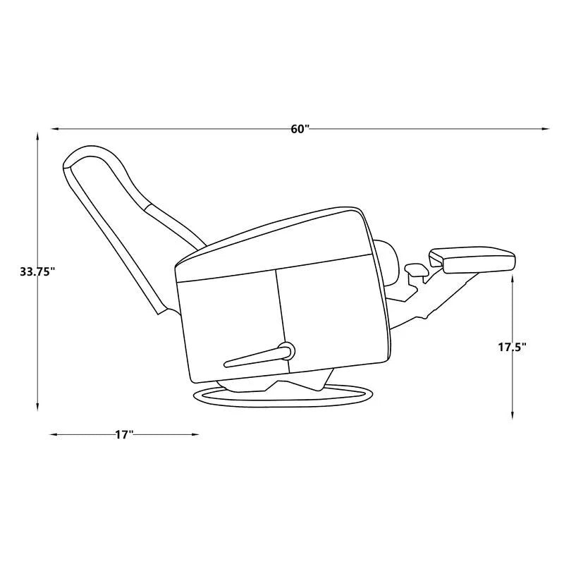 Fauteuil inclinable gris pivotant et à bascule, 1 place