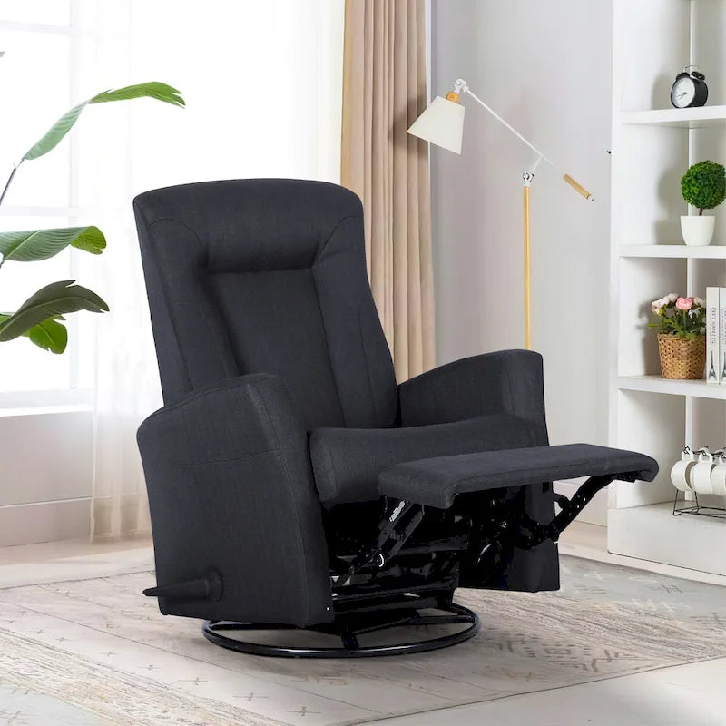 Fauteuil inclinable gris pivotant et à bascule, 1 place