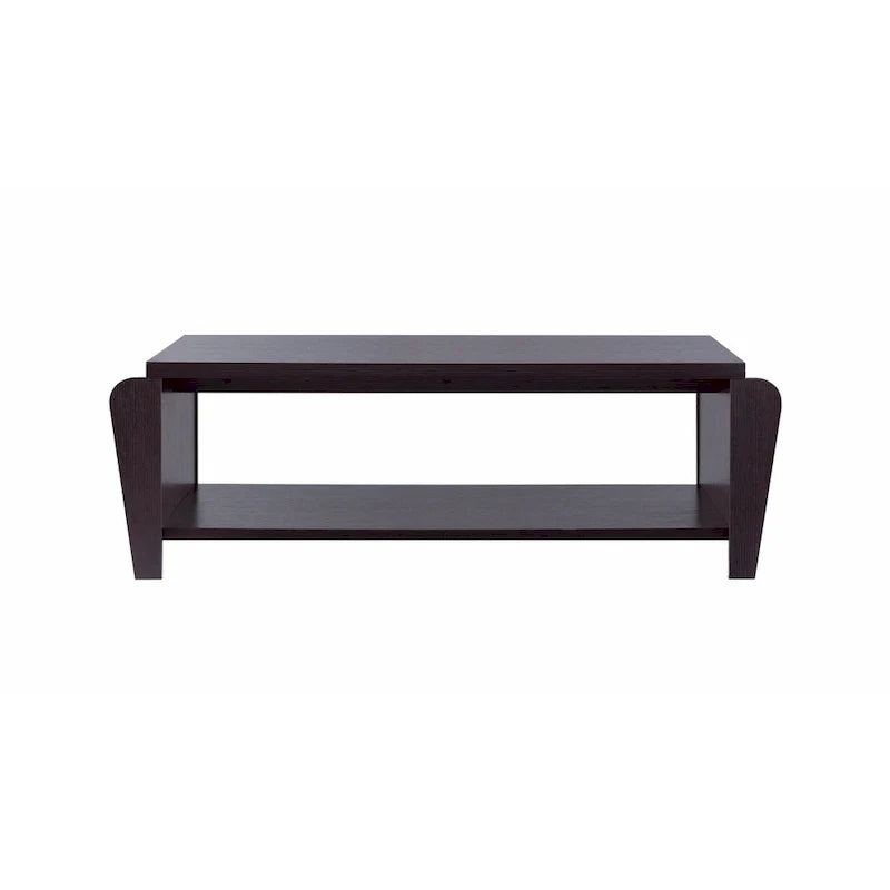 Table basse à 1 étagère Cappuccino, style contemporain (56 po)