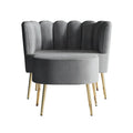 Fauteuil d'appoint en velours gris clair / bleu marine / noir / gris argenté / rose clair avec ottomane, 1 place, pieds dorés