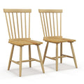 Chaise de salle à manger sans accoudoirs à dossier à barreaux, coloris naturel/noir, lot de 2