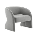 Fauteuil d'appoint moderne gris/lin, dossier ouvert, une place