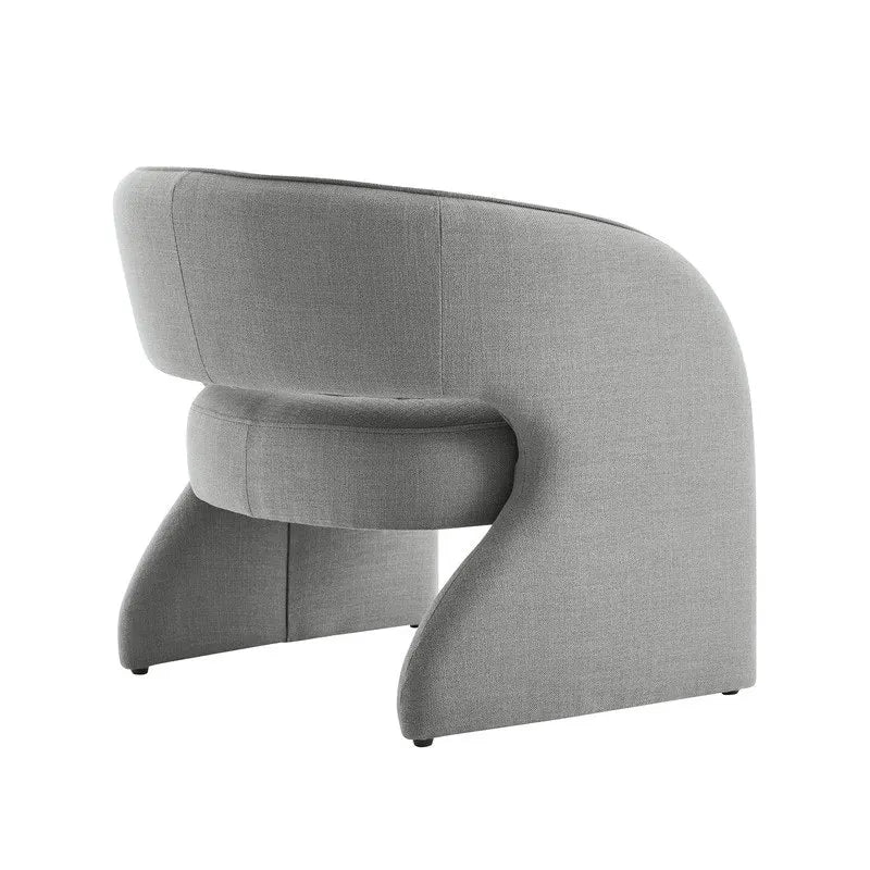 Fauteuil d'appoint moderne gris/lin, dossier ouvert, une place