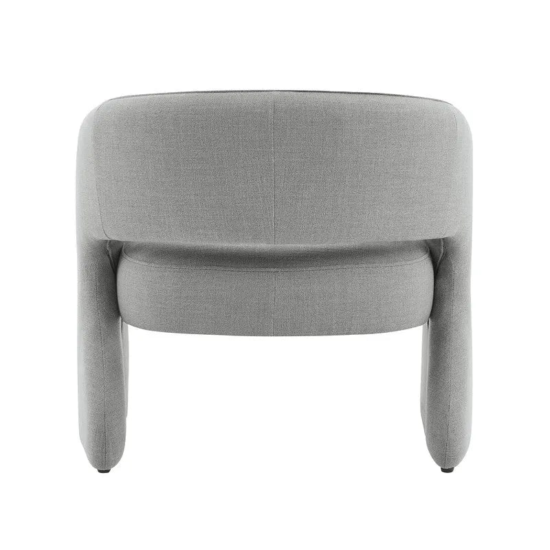 Fauteuil d'appoint moderne gris/lin, dossier ouvert, une place