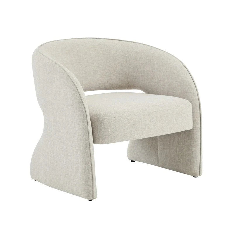 Fauteuil d'appoint moderne gris/lin, dossier ouvert, une place