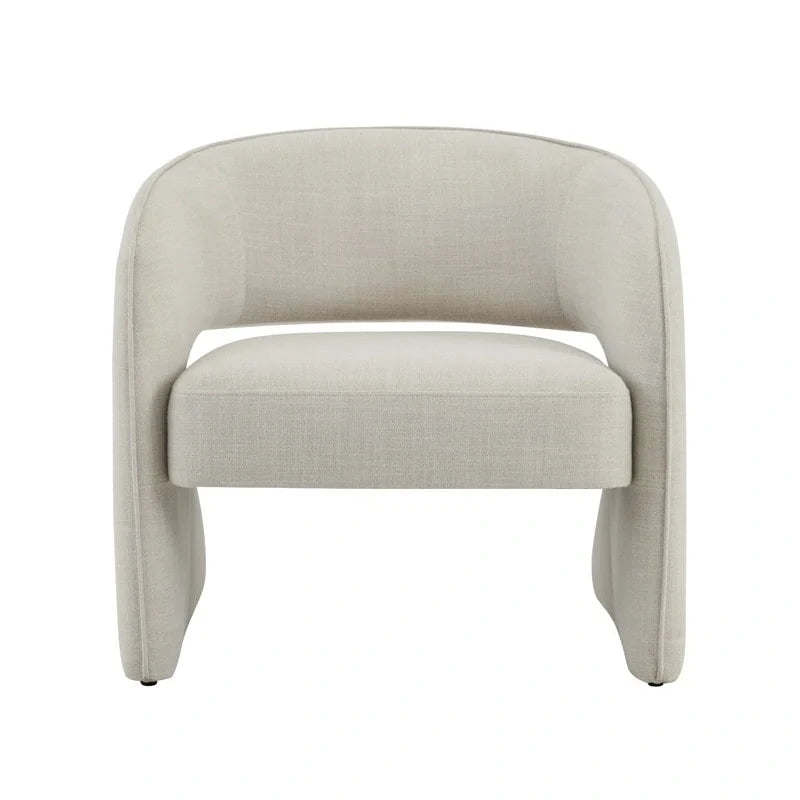 Fauteuil d'appoint moderne gris/lin, dossier ouvert, une place