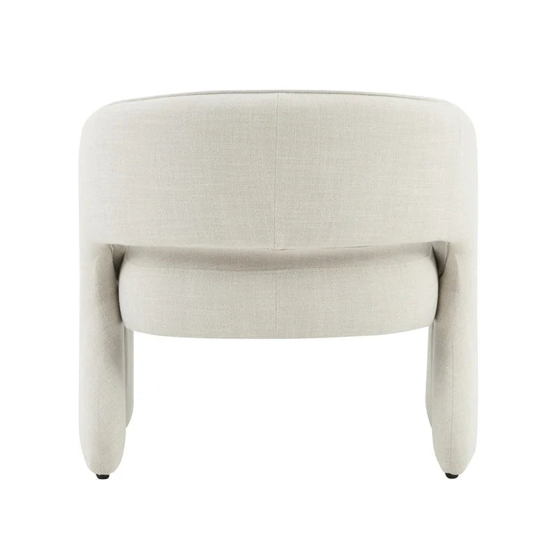 Fauteuil d'appoint moderne gris/lin, dossier ouvert, une place