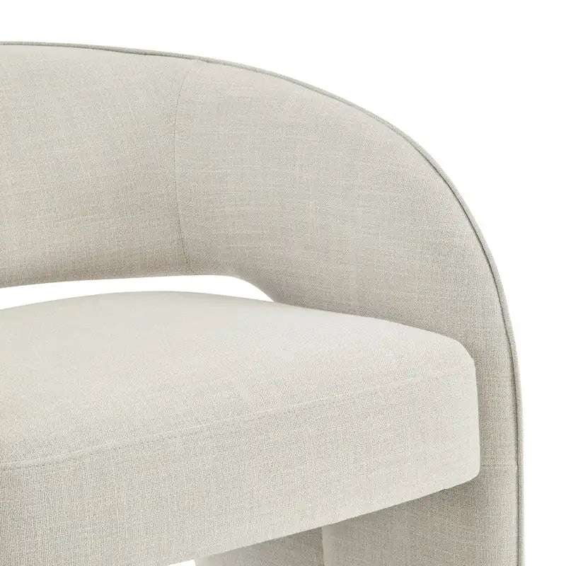 Fauteuil d'appoint moderne gris/lin, dossier ouvert, une place