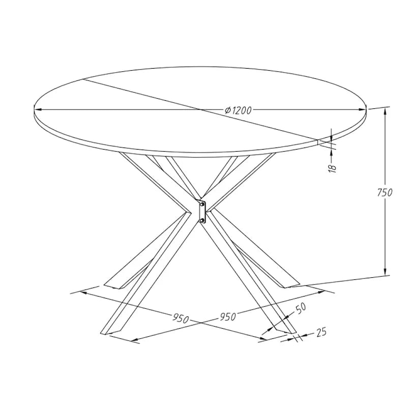 Table de salle à manger ronde, piètement croisé, noir / blanc / marbre blanc, 2 personnes, plateau amovible en 2 parties