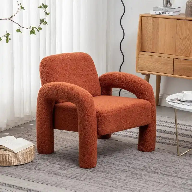 Fauteuil d'appoint en tissu Teddy, une place – Gris / Orange / Noir / Bleu marine / Blanc