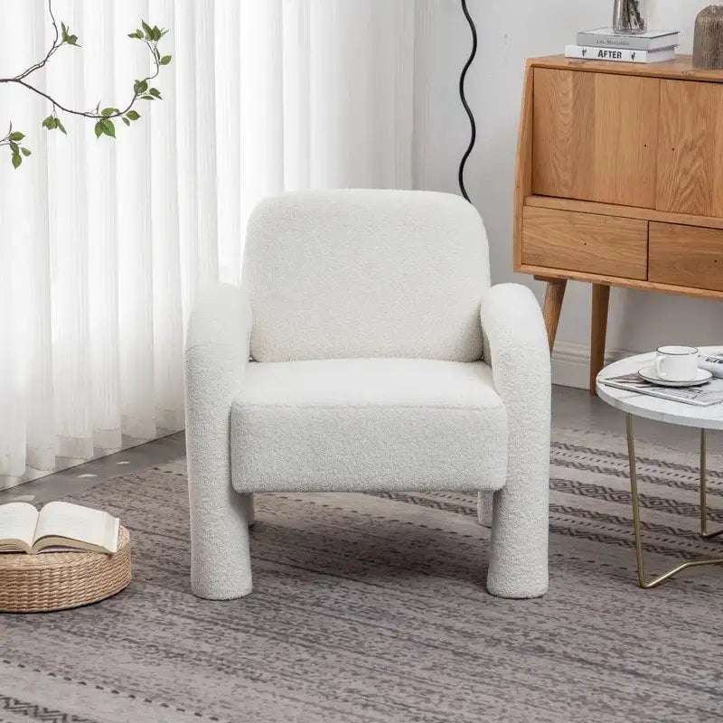 Fauteuil d'appoint en tissu Teddy, une place – Gris / Orange / Noir / Bleu marine / Blanc