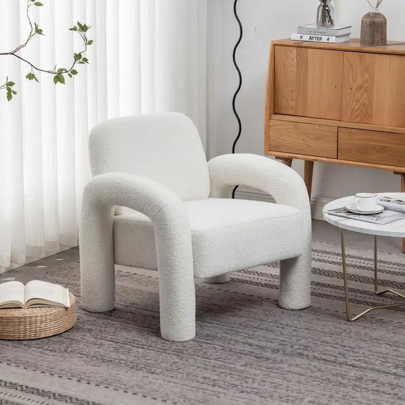 Fauteuil d'appoint en tissu Teddy, une place – Gris / Orange / Noir / Bleu marine / Blanc